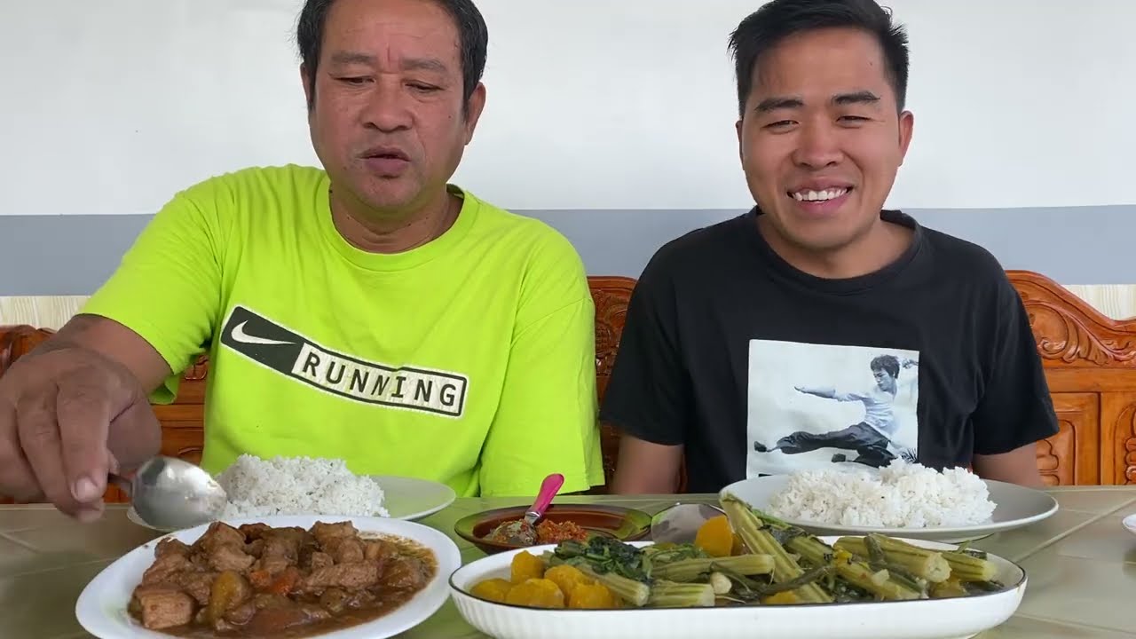 DAY 112 ADOBONG BABOY SA GATA | GINATAANG GULAY ( kalabasa,sitaw,bunga ng malunggay)