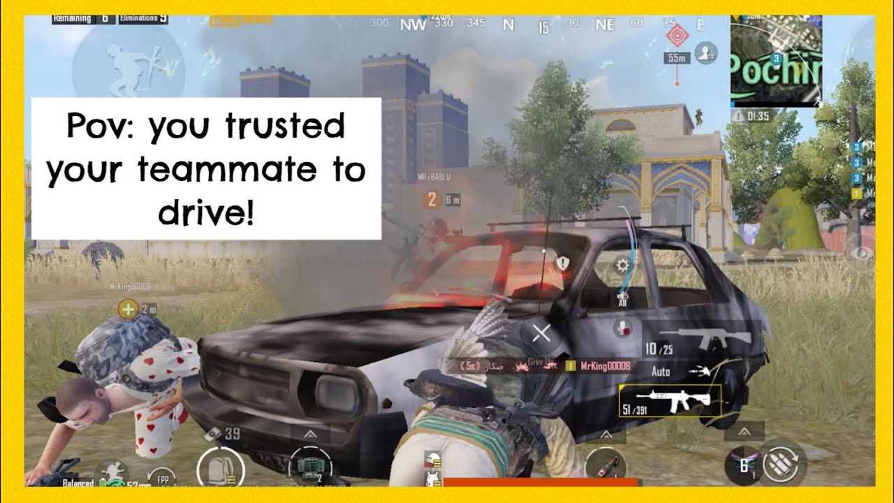 When the bullets start flying and your teammate thinks it’s a driving lesson #pubgmobile 