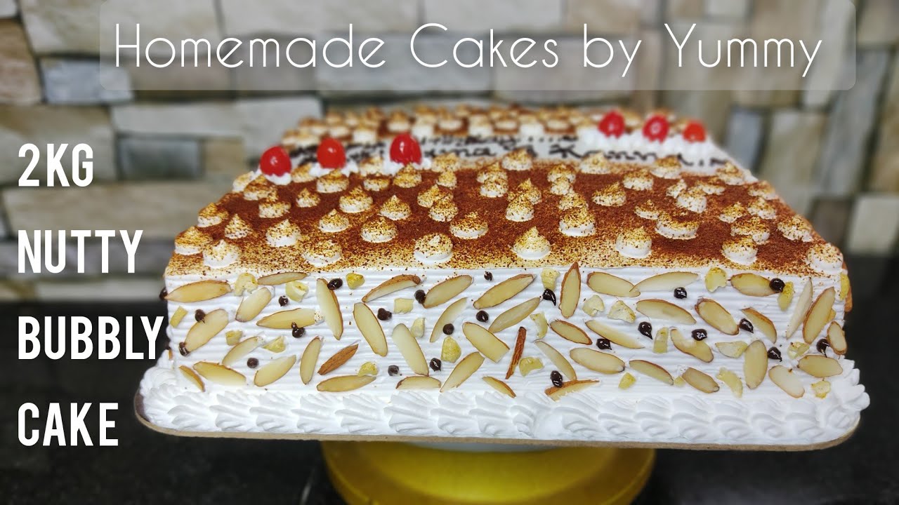 2 KG Nutty bubbly cake Recipe malayalam🎂 #cakemalayalam #nuttybubblycake #2kgcakerecipe