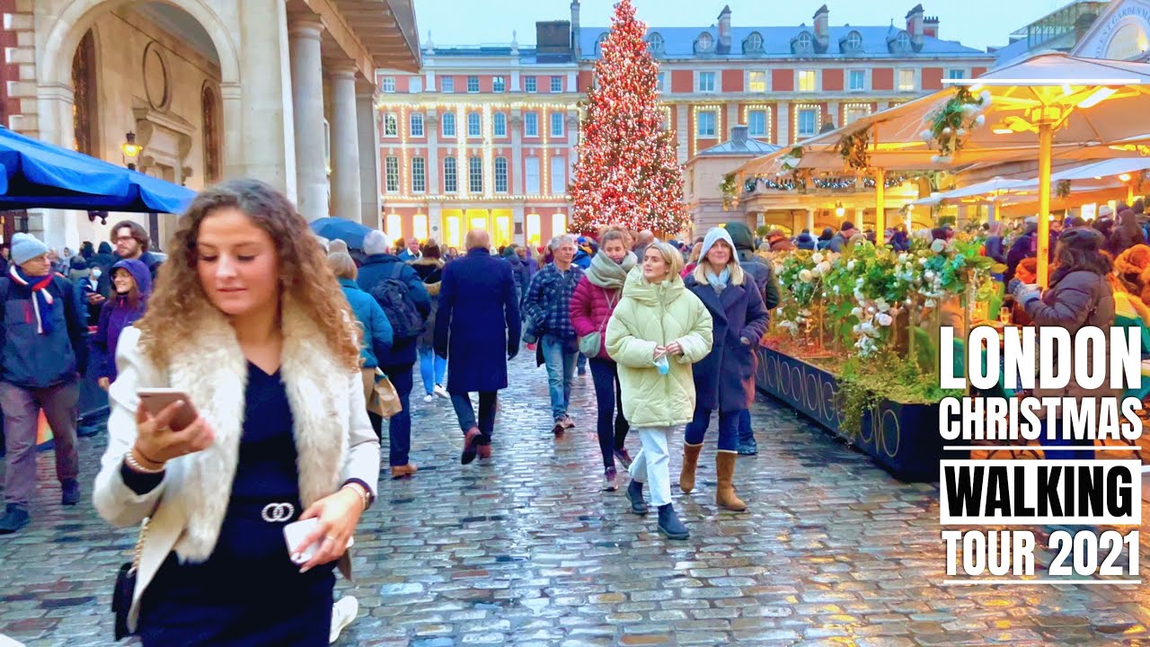 London Historic City Walk 2021| Central London Christmas Winter Weekend Walking Tour 2021 [4K HDR]