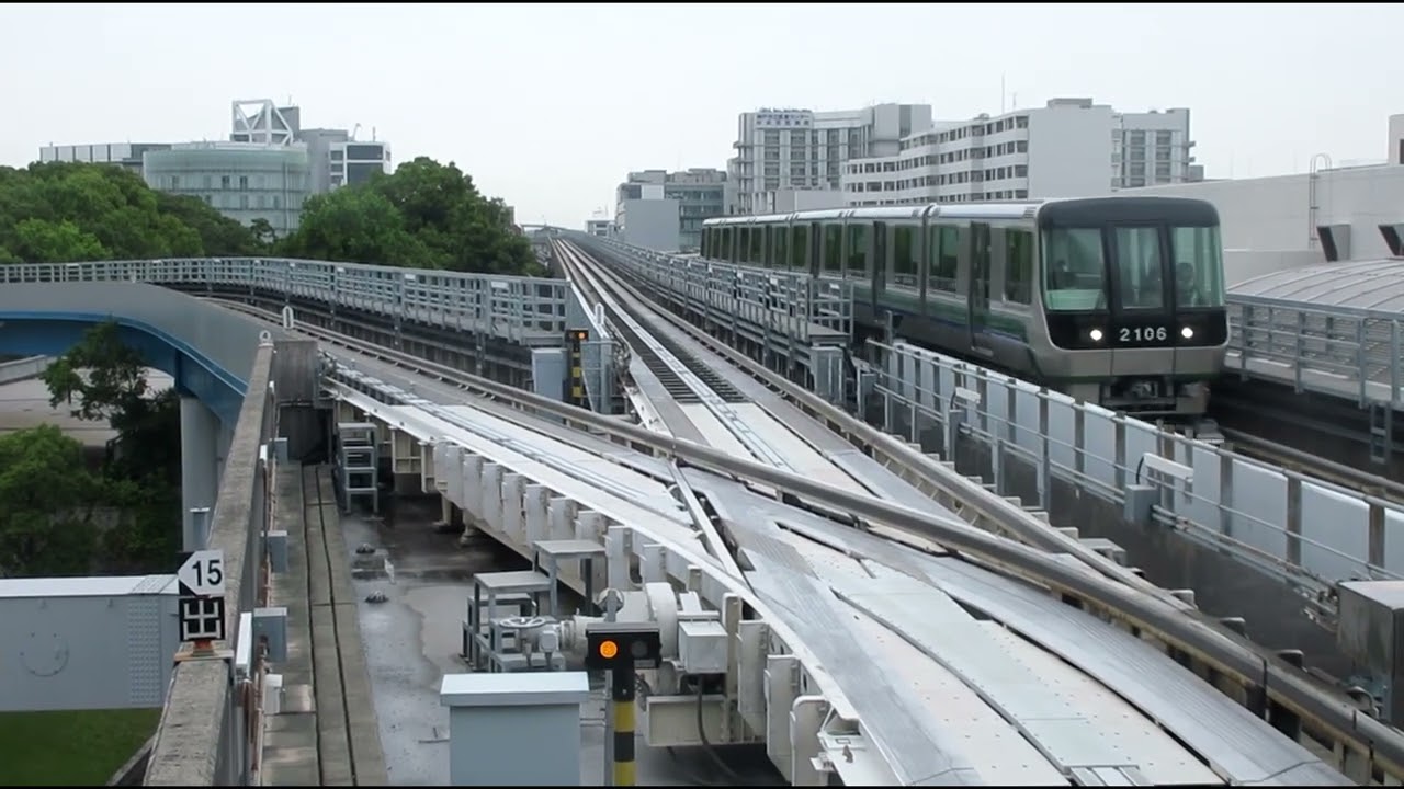 神戸新交通ポートライナーの分岐器の動作@市民広場駅