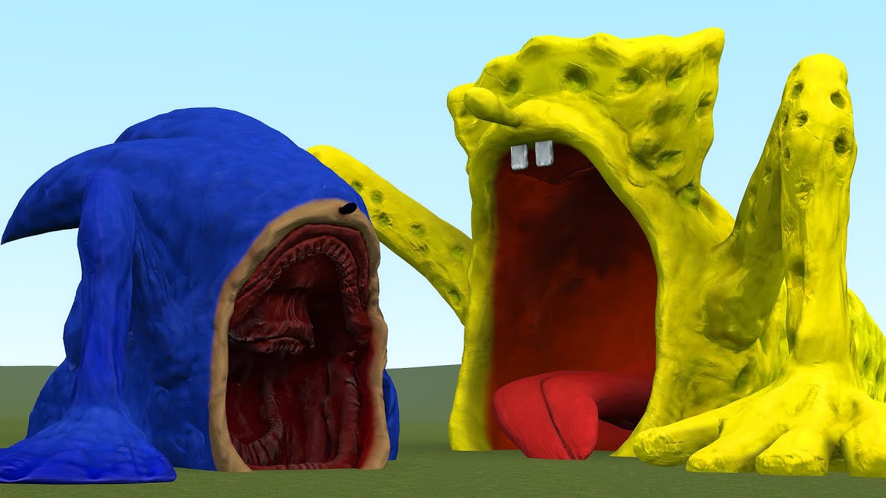 NEW SPONGEBOB EATER VS SHIN SONIC EATER AND OTHER in Garry's Mod!