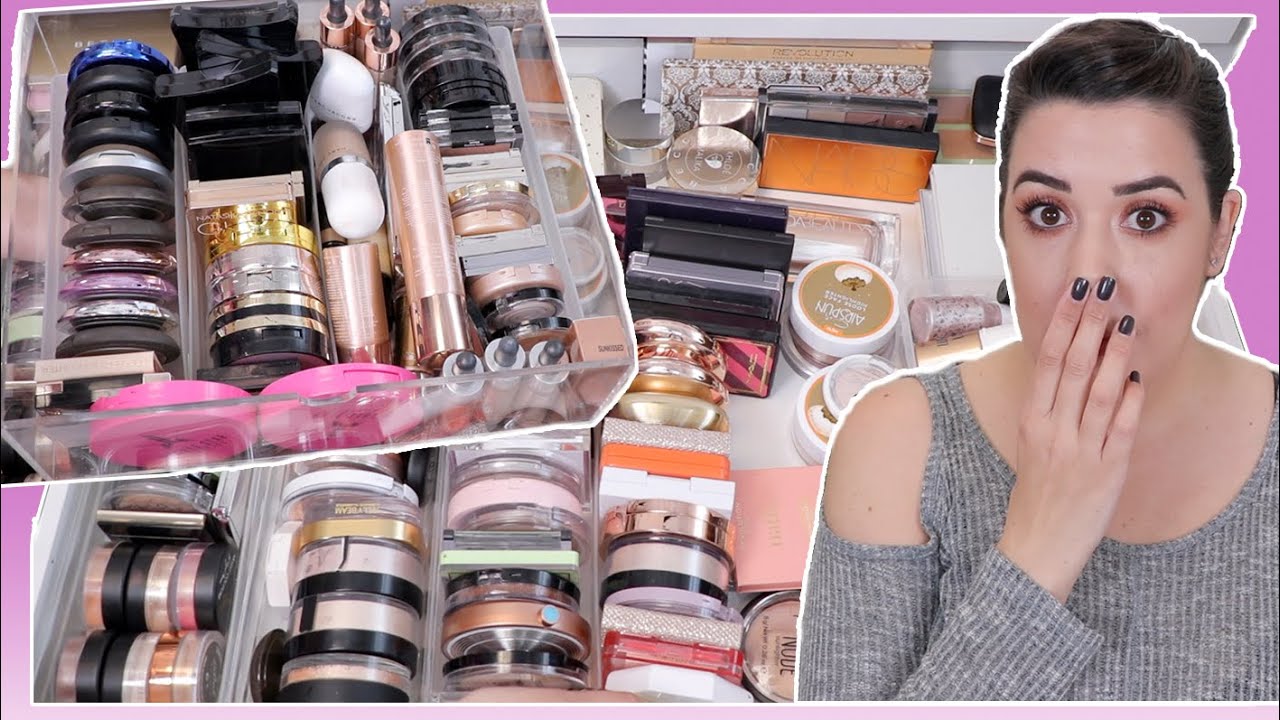 LIMPIANDO MI COLECCION DE ILUMINADORES | DECLUTTERING MI COLECCION DE MAQUILLAJE
