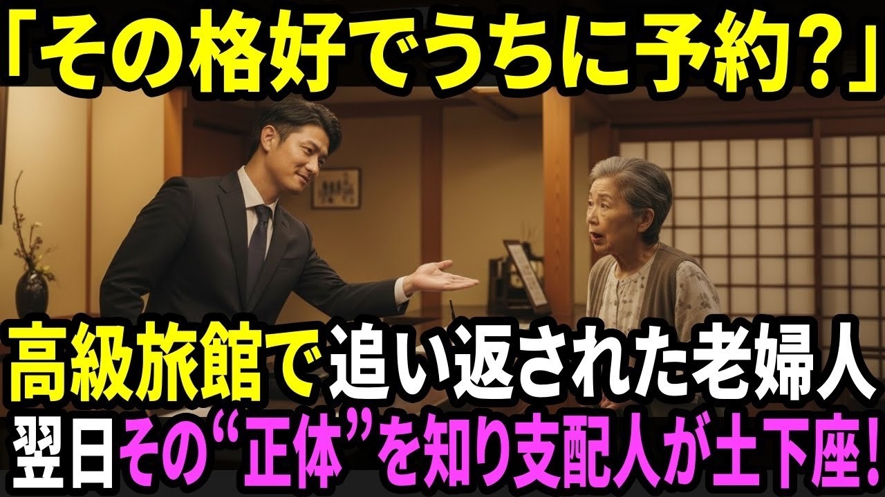 「場違いですね。本当に予約しました？」高級旅館を見た目で追い返されたおばあさん──翌日、その正体を知り支配人が土下座！