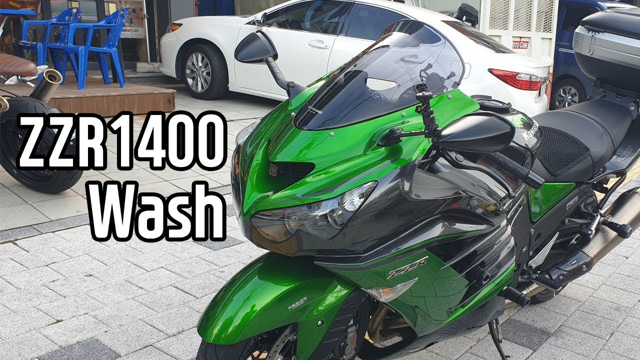 ZZR1400 반년만에 처음 세차를 해줬습니다..