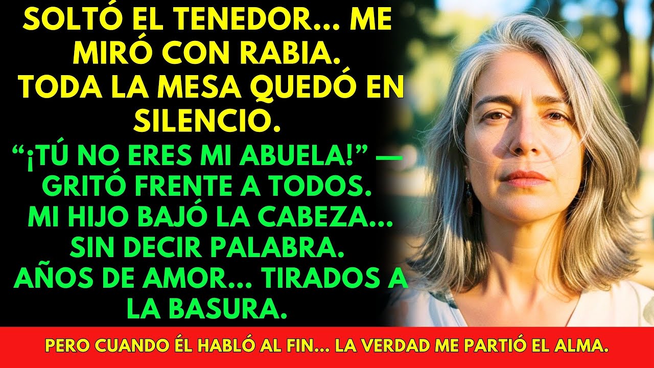 Durante la cena familiar mi nieta me dijo que yo no era su verdadera abuela y toda la verdad salió a