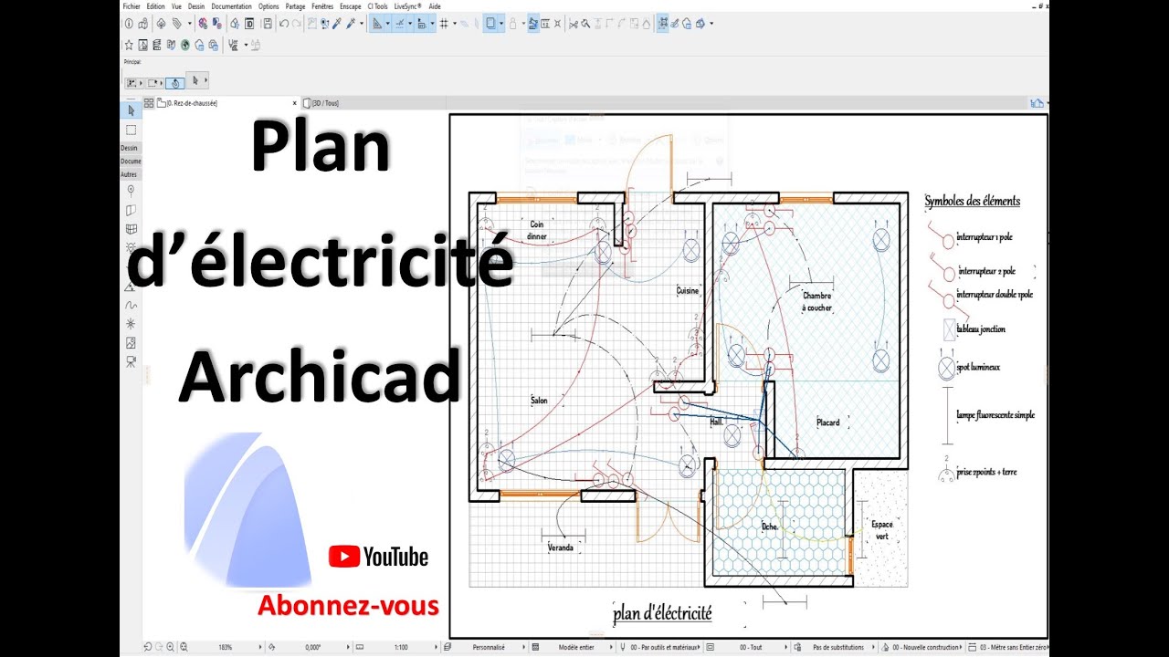 PLAN D'ELECTRICITE AVEC ARCHICAD