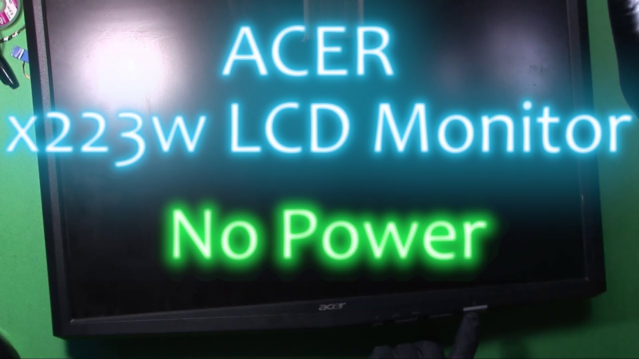 Acer LCD x223w не контролирует мощность, ремонт шумового шума