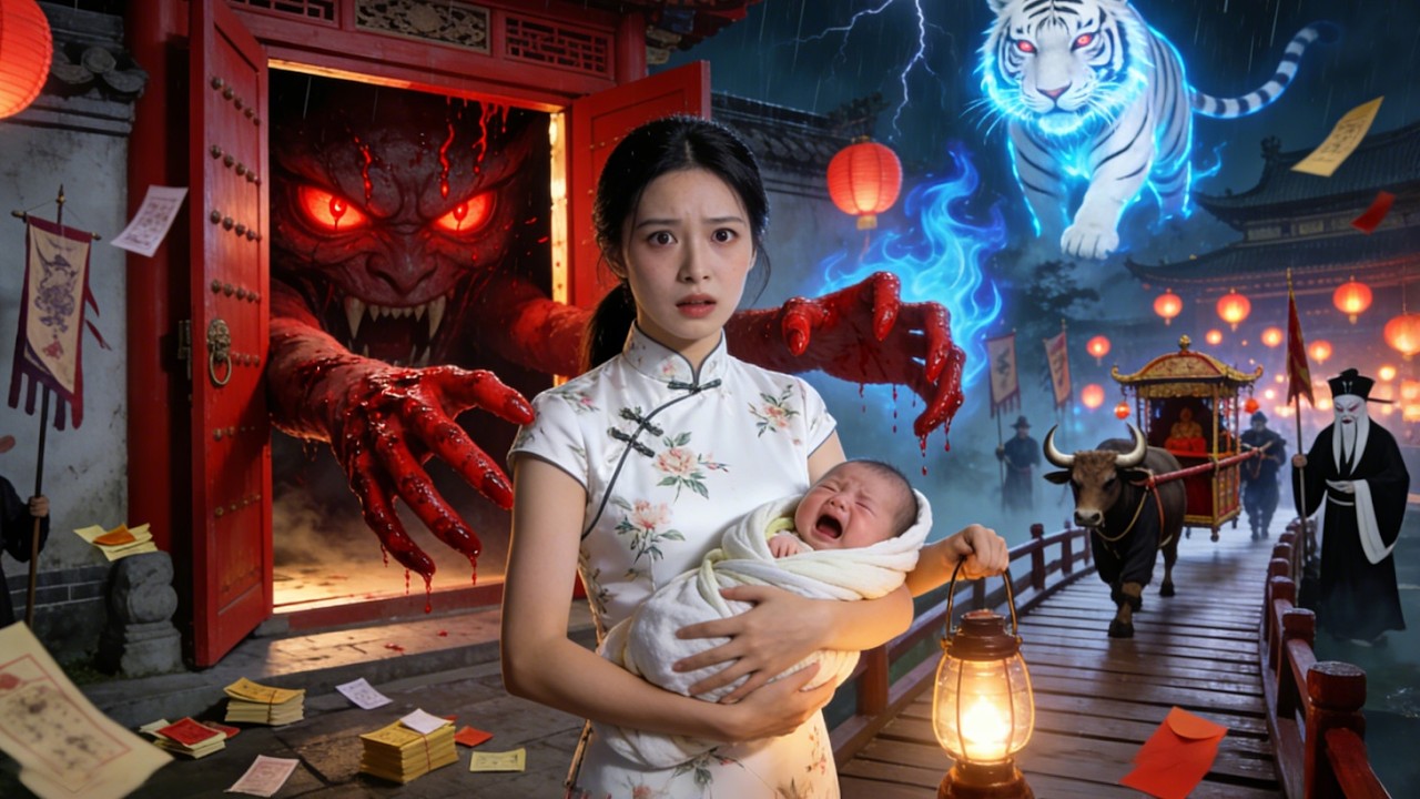 未婚少女觸碰了夜間梳頭的禁忌，門後竟長出一隻眼睛窺探她！深夜門後的眼睛化出人形，偷偷溜進少女房間！#drama #短劇