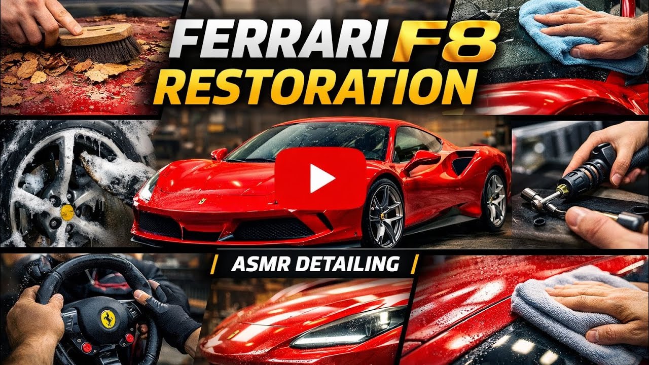 Abandoned Ferrari F8 Tributo Restoration | Satisfying ASMR Car Detailing