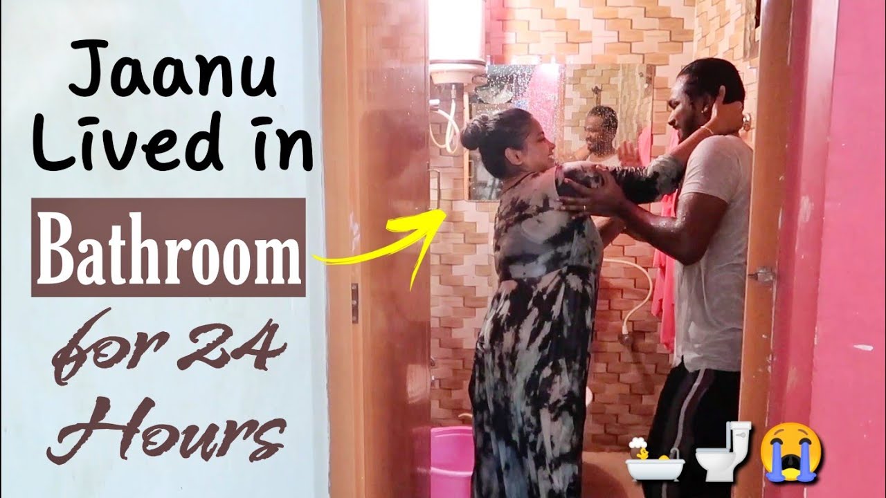 Living in Bathroom for 24 hours Challenge ( Dont try it ) Girlfriend Edition