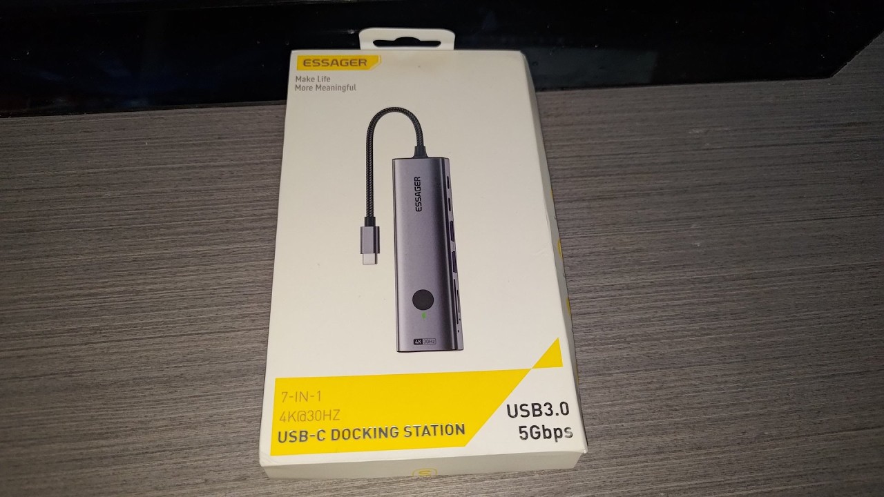 Распаковка док-станции Essager USB C HUB 4K 7-в-1 Type C.