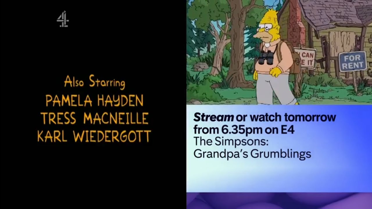 Channel 4 Simpsons continuity - August 2, 2025