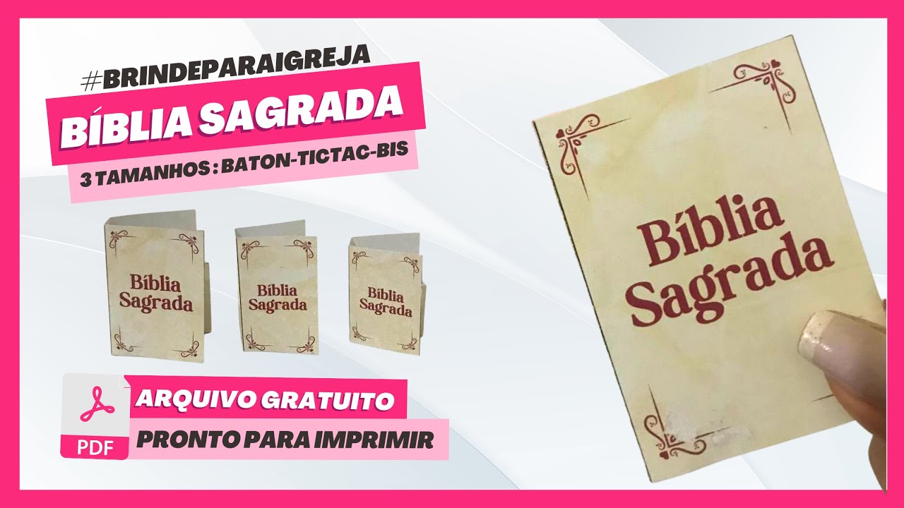 📖✨ BÍBLIA SAGRADA - Brinde / Mimo De Igreja - Rótulo 3 Tamanhos - Arquivo Digital Gratuito - DIY ✨📖