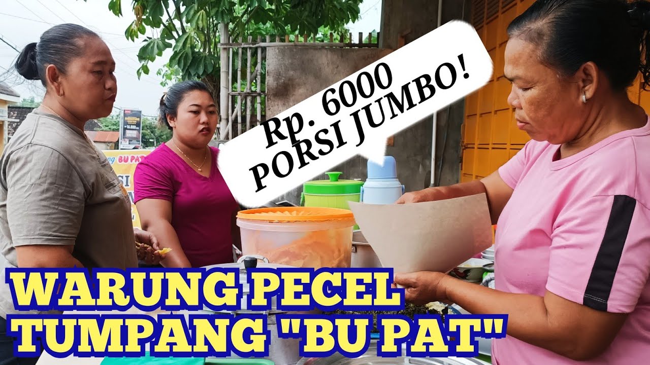 NASI PECEL TUMPANG BU PAT, UTARA PRAPATAN BOLAWEN. Rp. 6000 PORSI JUMBO LAUK TAHU PEYEK!