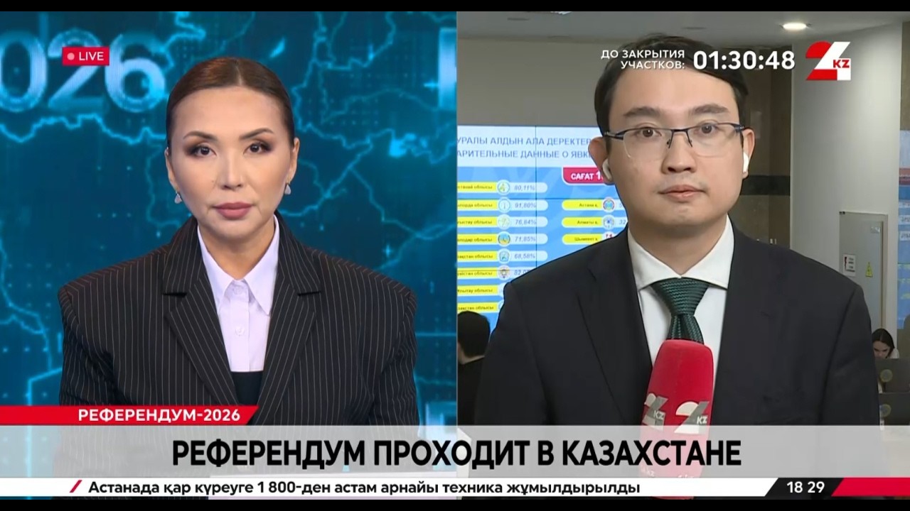 Сколько казахстанцев проголосовало на референдуме к 18:00