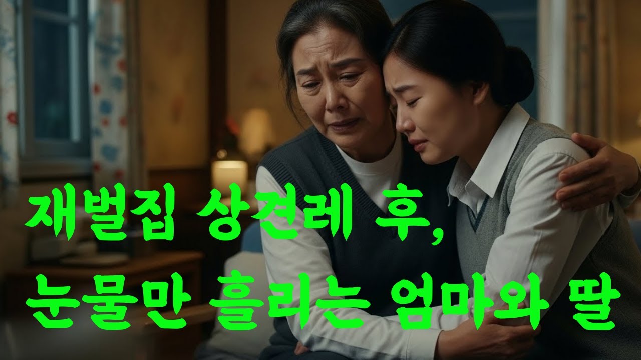 가난한 홀 어머니와 딸이 재벌집과 상견례 이후, 파혼을 고민하고 눈물만 훔치는데
