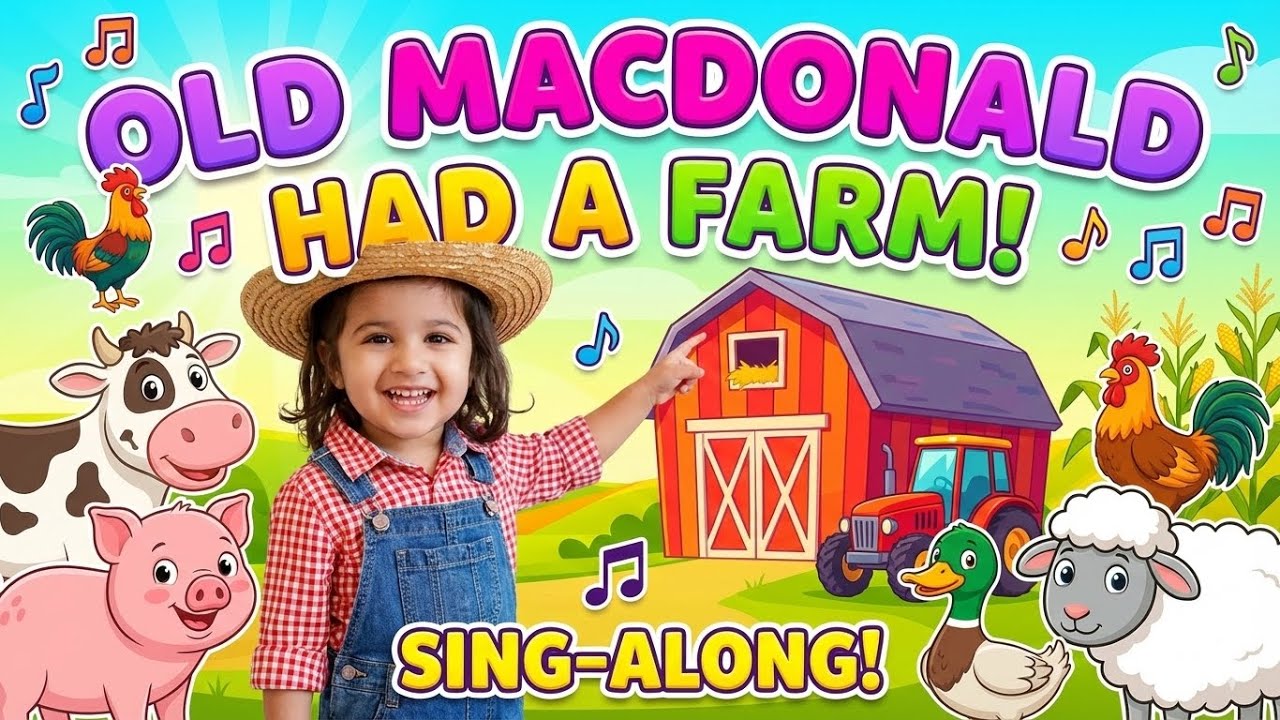 Old MacDonald Had a Farm Song | Learn Animal Sounds | Kids Songs & Nursery Rhymes