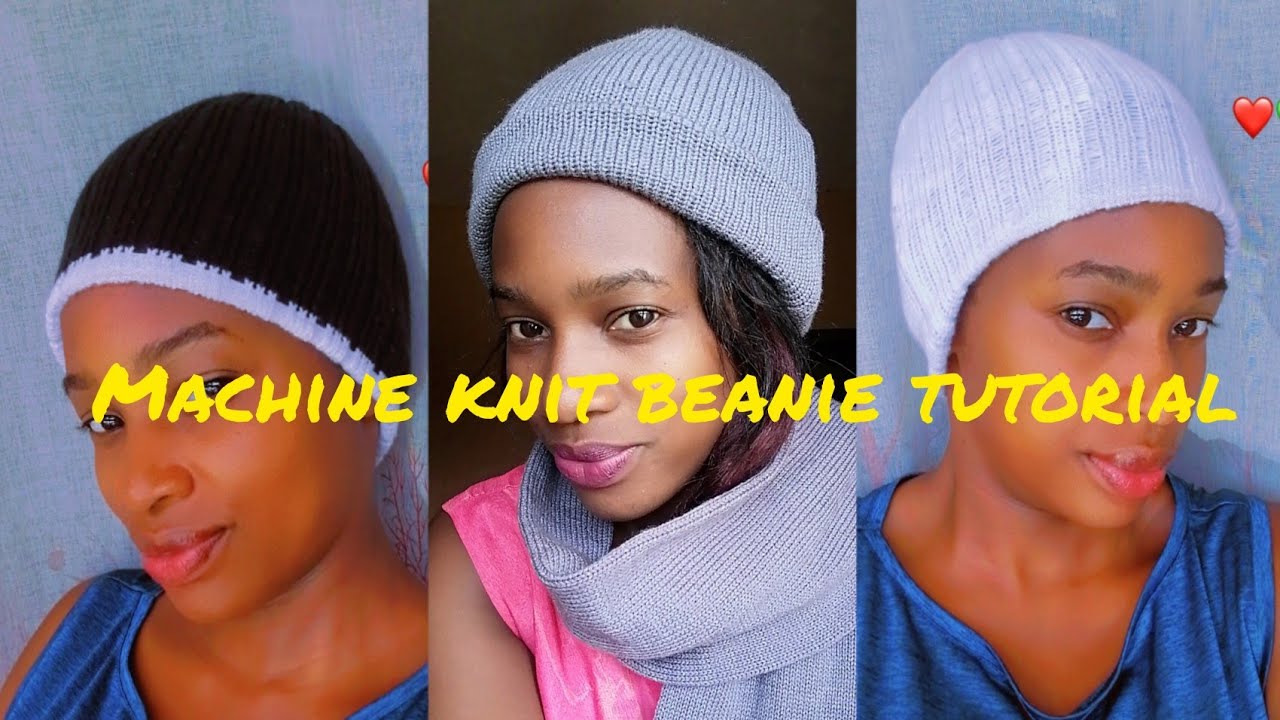 How to machine knit a beanie, sharing basics for all sizes. #knitbeanie #machineknittting