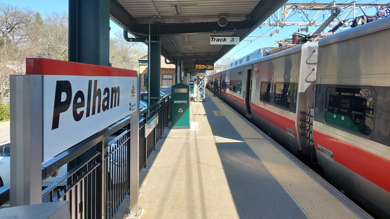 Metro-North Railroad: M8 & P32AC-DM Trains at Pelham, NY (Evening Rush Hour)