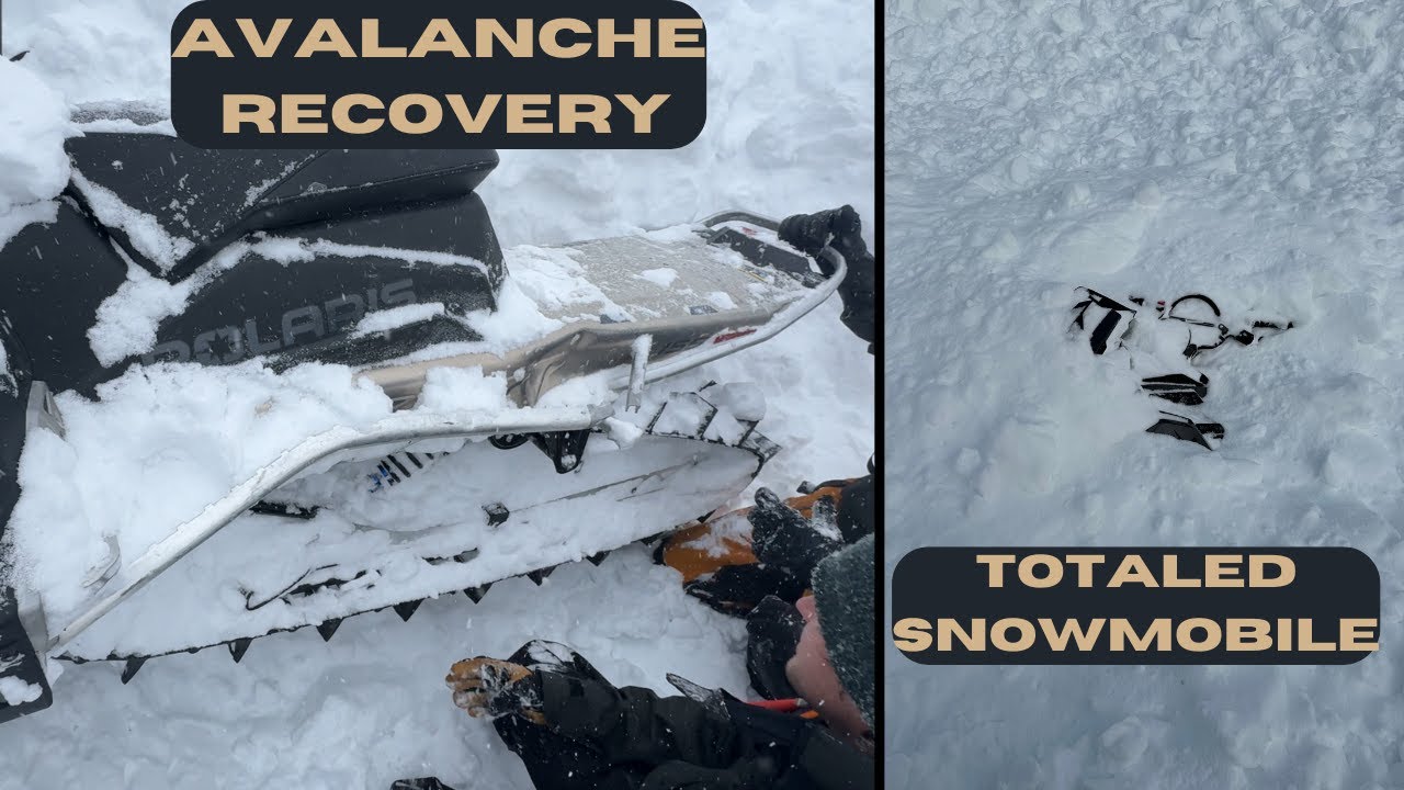 Helping My Friends Recover Their Totaled Snowmobile From An Avalanche (Slide Caught On Video)