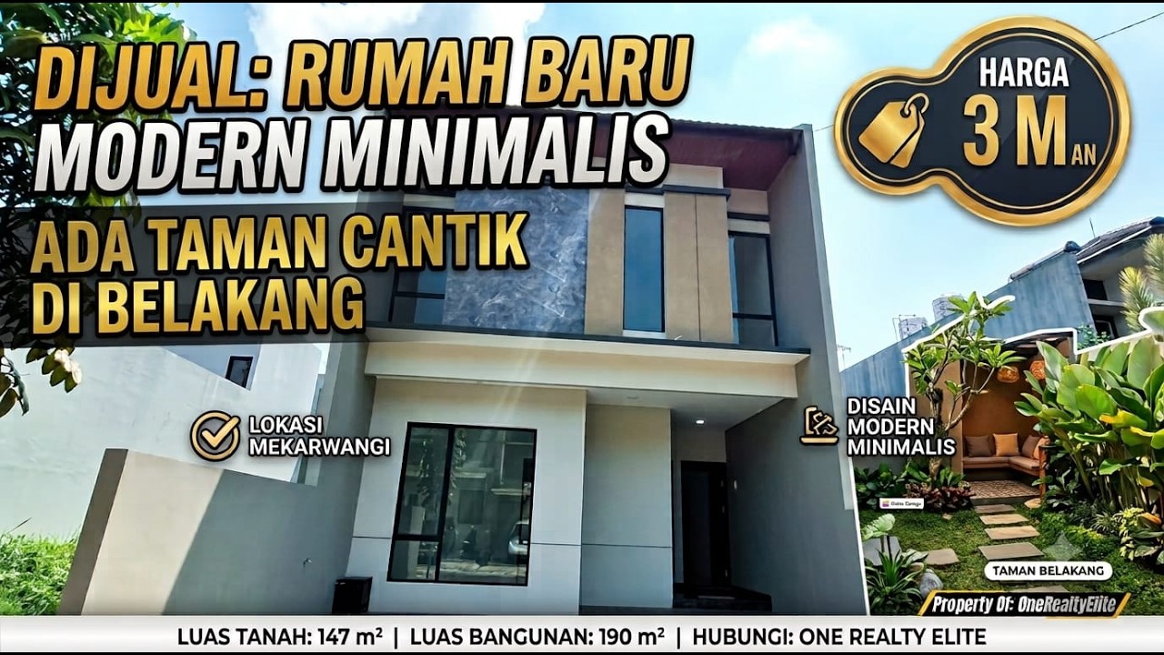 DIJUAL RUMAH BARU DI KOMPLEK MEKARWANGI BANDUNG DENGAN KONSEP MODERN MINIMALIS ADA TAMAN BELAKANGNYA