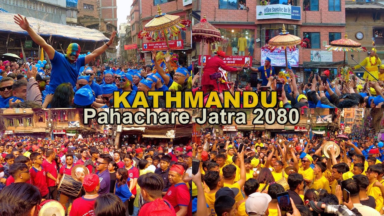 KATHMANDU Pahachare Jatra 2080 Celebration Scenes at ASAN 2024 🇳🇵 - Full Video