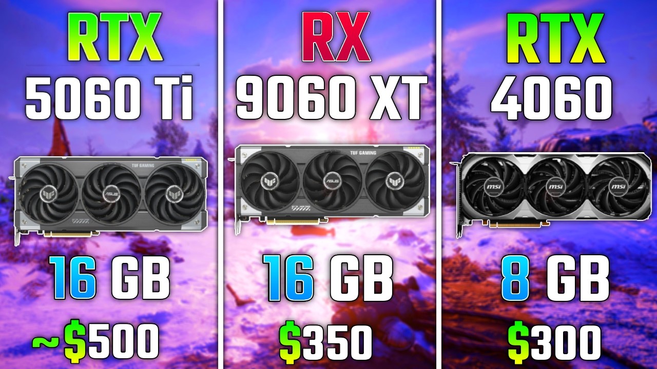 RTX 5060 Ti vs RX 9060 XT vs RTX 4060 | Test in 7 Games