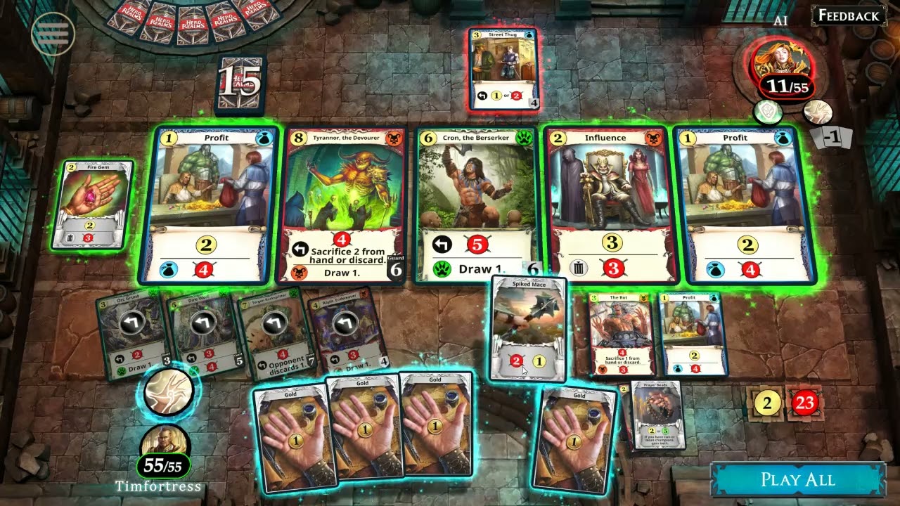 Hero Realms Cleric gameplay