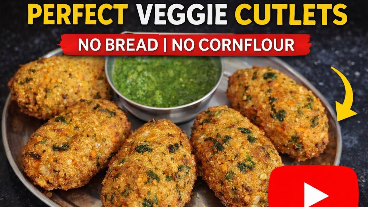 No Bread No Cornflour Veg Cutlet | Perfect Crispy Veggies Cutlet Recipe | Easy Healthy nashta 