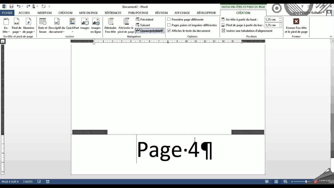 Les sauts de section dans Word