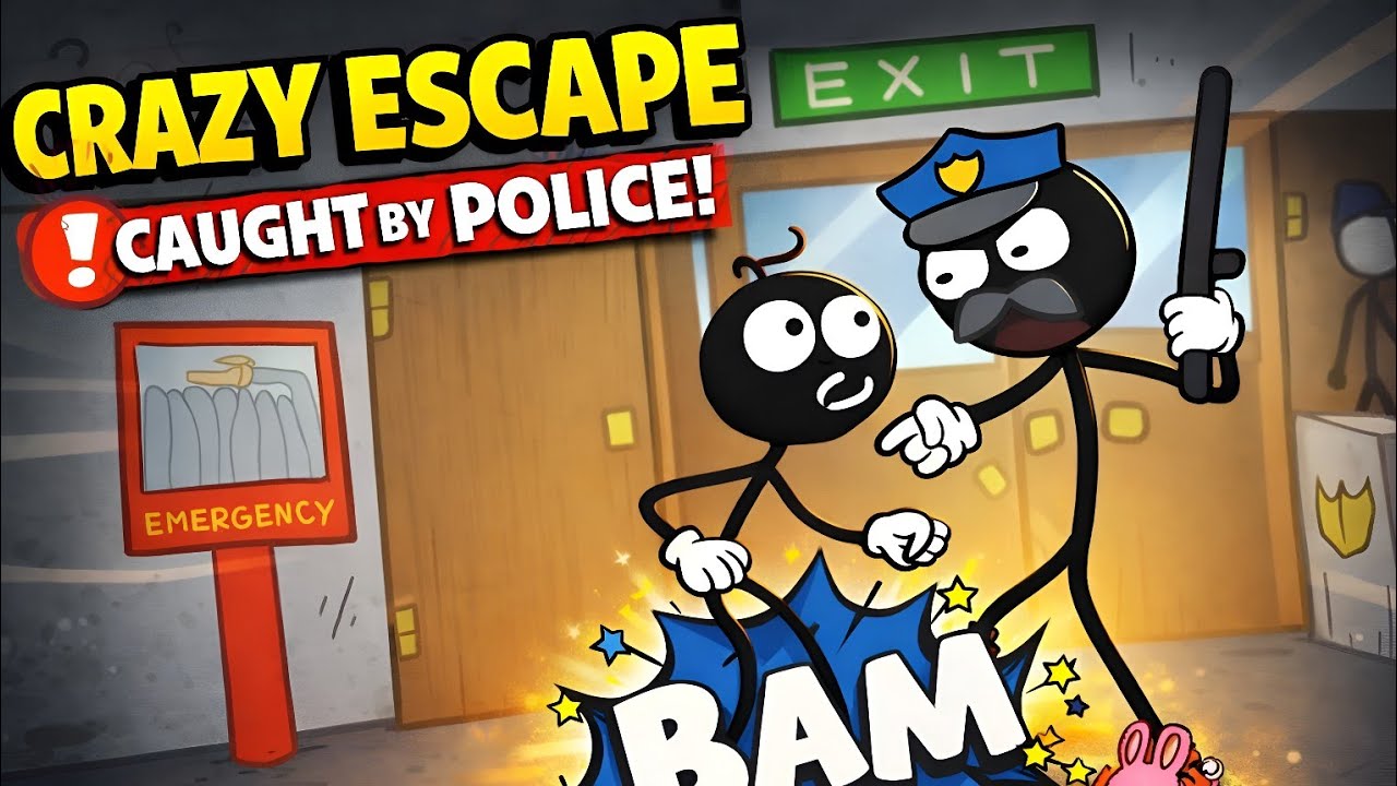 CRAZY STICKMAN ESCAPE 😱 | POLICE CAUGHT ME