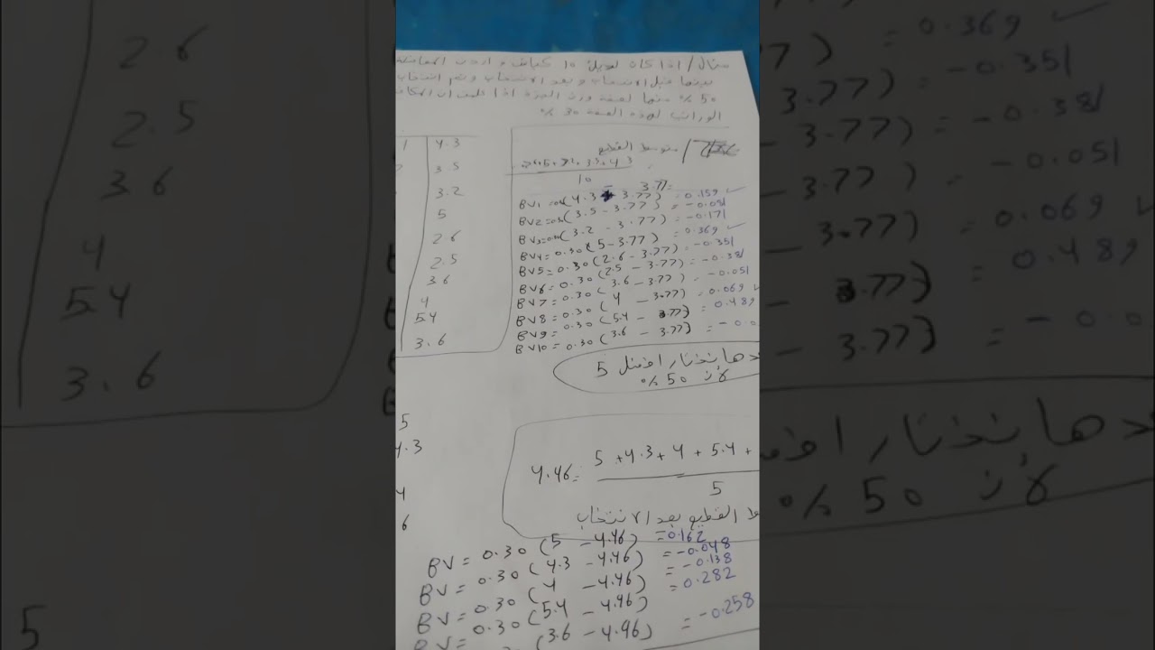 مسائل الفارق الإنتخابي + القيمة التربوية / تربية و تحسين الحيوان