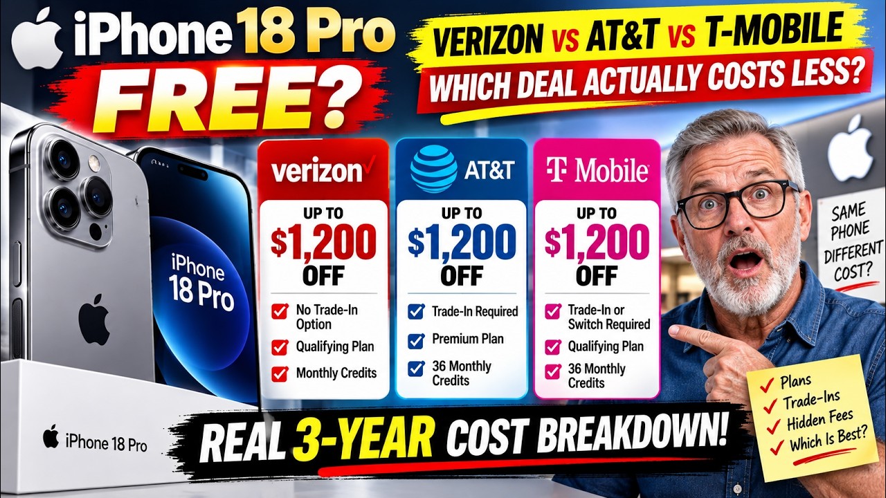 &laquo;Бесплатный&raquo; iPhone 18 Pro: AT&T против Verizon против T-Mobile &mdash; реальная стоимость