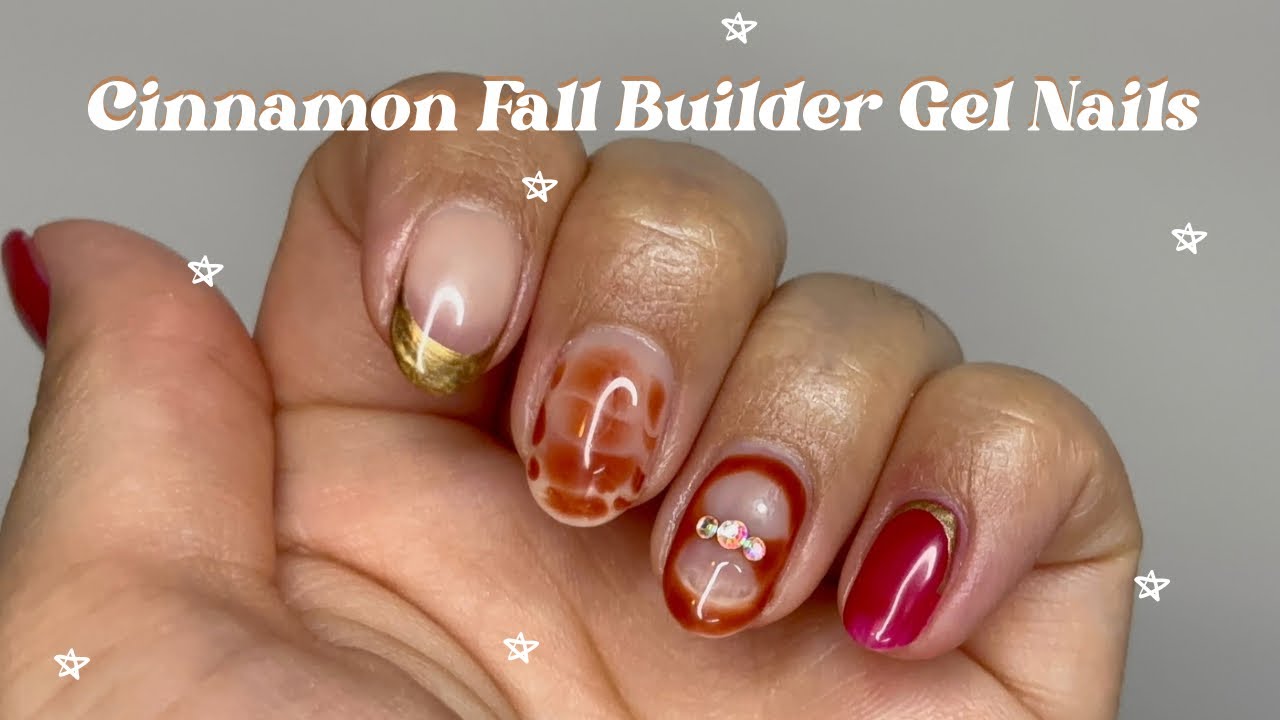 Cinnamon Fall Builder Gel Nails | Gelish BIAB