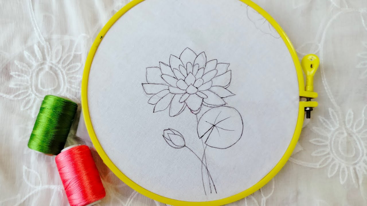 Beautiful Water Lily Hand Embroidery Tutorial  For Beginners 