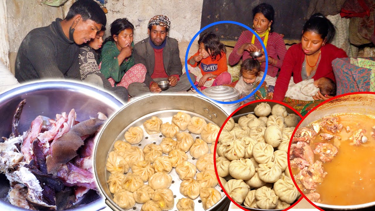 dharme brother family cooking mutton MO: MO for snack || @ruralnepall