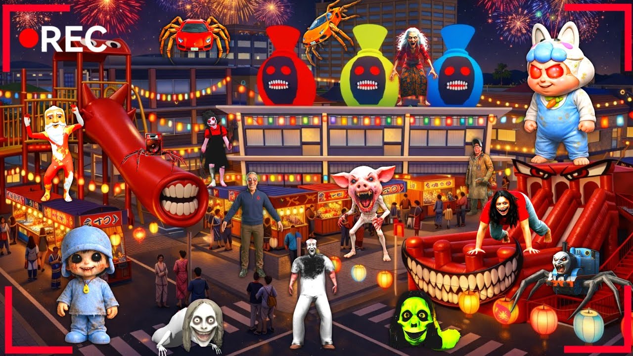Yuta Mio Panik CCTV Rekam Di Rumah Hantu Pasar Malam Banyak Pasukan Anomali Monster Serang Kota 😱