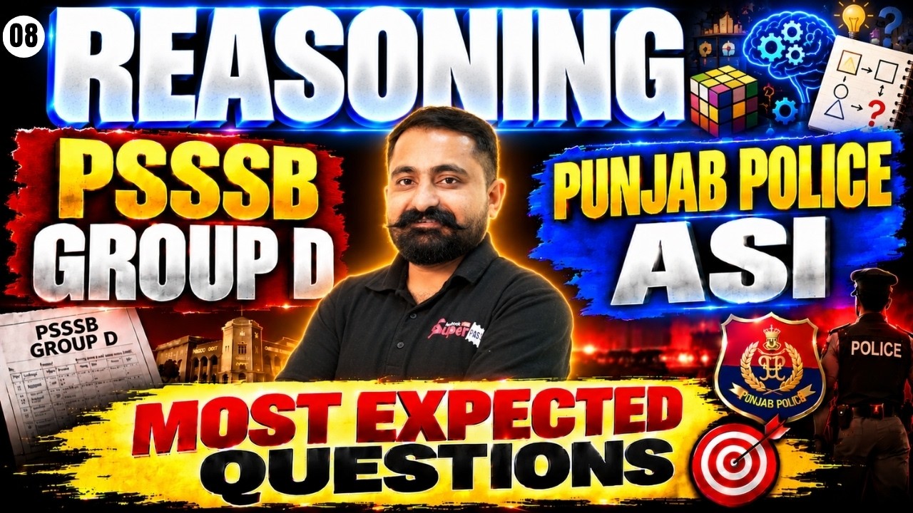 PSSSB Group D & Punjab Police ASI 2026 | Reasoning Most Expected Questions | by Mahander Sir