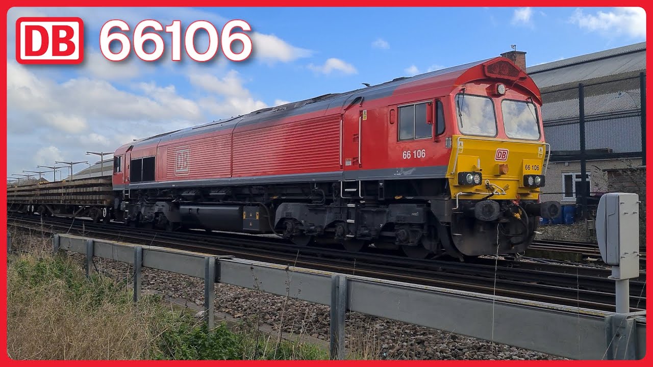 DB Cargo Class 66 with a Network Rail Civil Engineers Train at Gillingham.