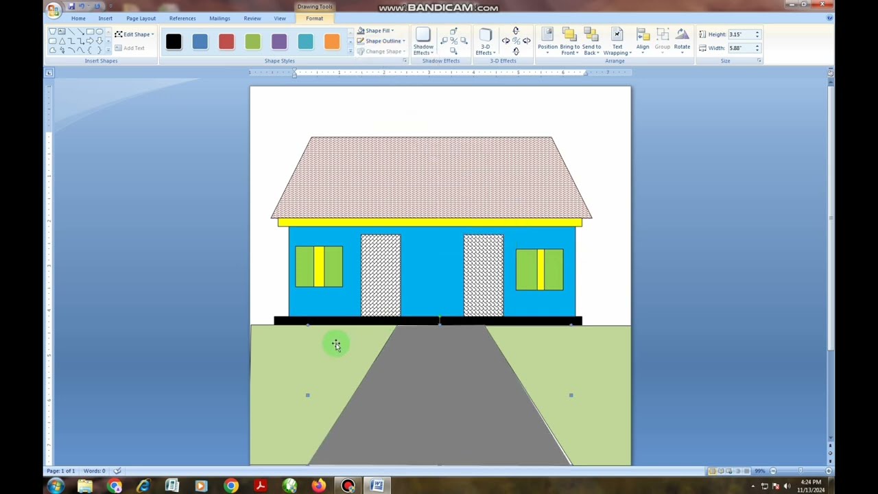 How to draw using Microsoft Word | Drawing a House
