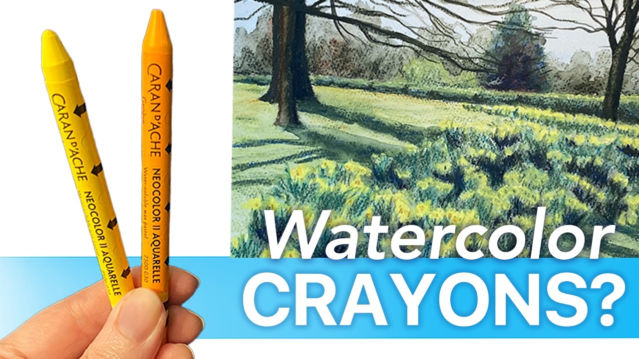 Using Neocolor 2 Watercolor Crayons to Paint Daffodils for Spring - #watercolor #neocolor2