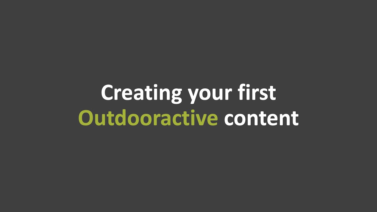 Creating your first Outdooractive Content