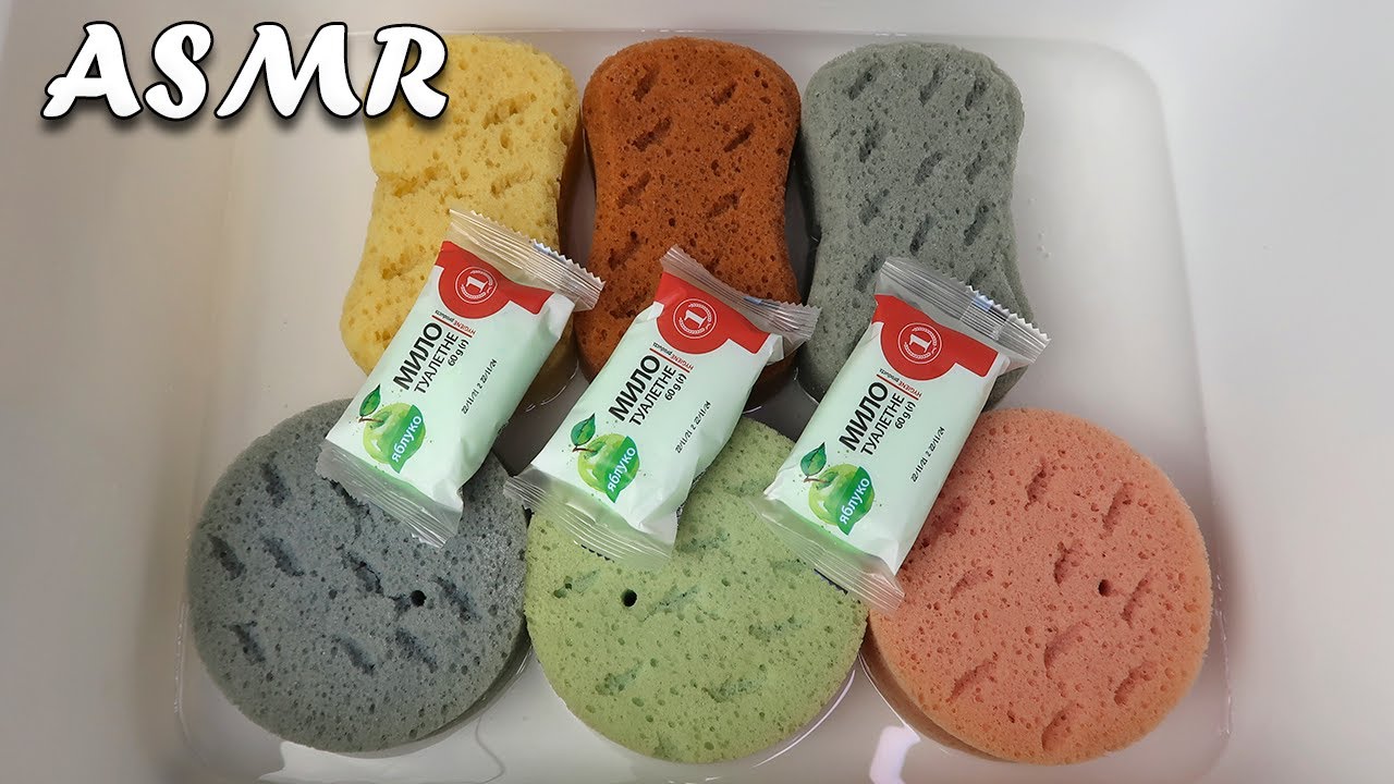 ASMR Apple Soapy Sponge Squeezing 🍏 Oddly Satisfying ASMR