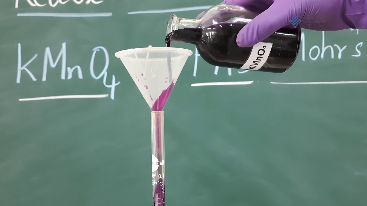 Redox Titration (KMnO4 vs FAS) - Chemistry Experiment - 2nd PU Practicals video - REVA PU Yelahanka