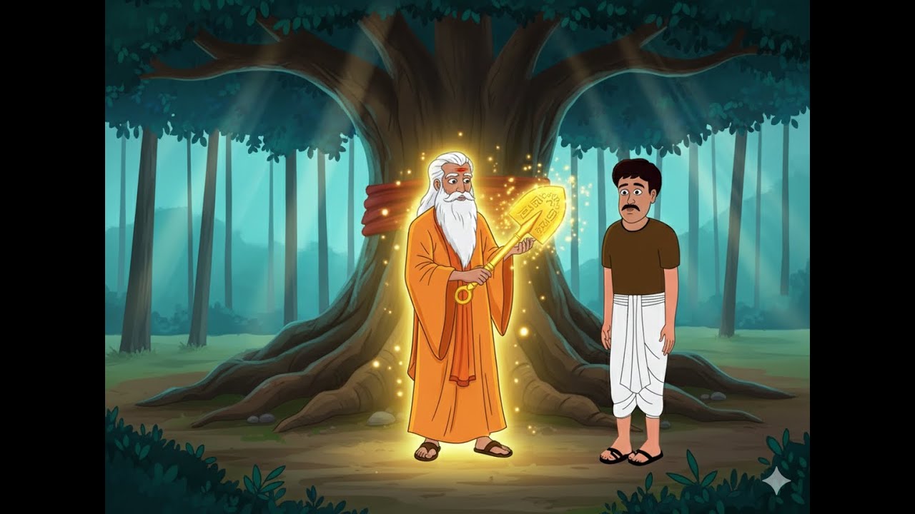 एक ईमानदार लकड़हरा और जादूई किसमत | Ek Imaandar Lakadhara | Hindi urdu Kahani | Moral Story | Cartoon