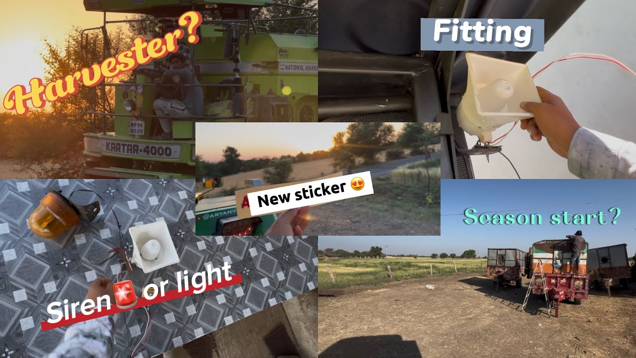 Siren 🚨 fitting| new sticker😍 || season start? #tractor #farming #modification #johndeere #vlog 