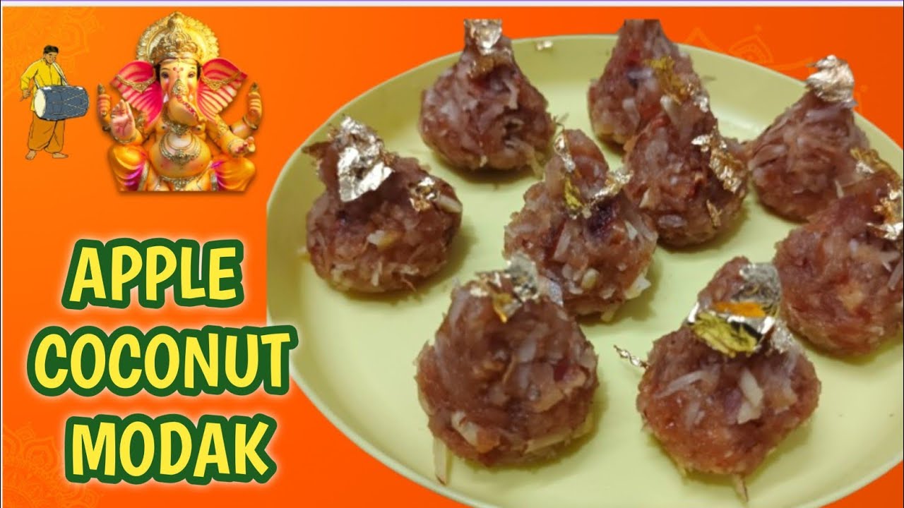 Apple coconut modak🍎🥥 | Ganesh Chaturthi special sweet | No mawa, no milk powder , Quick and easy |