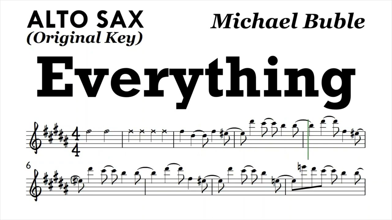 Everything Michael Alto Sax Original Key Sheet Music Backing Track Play Along Partitura