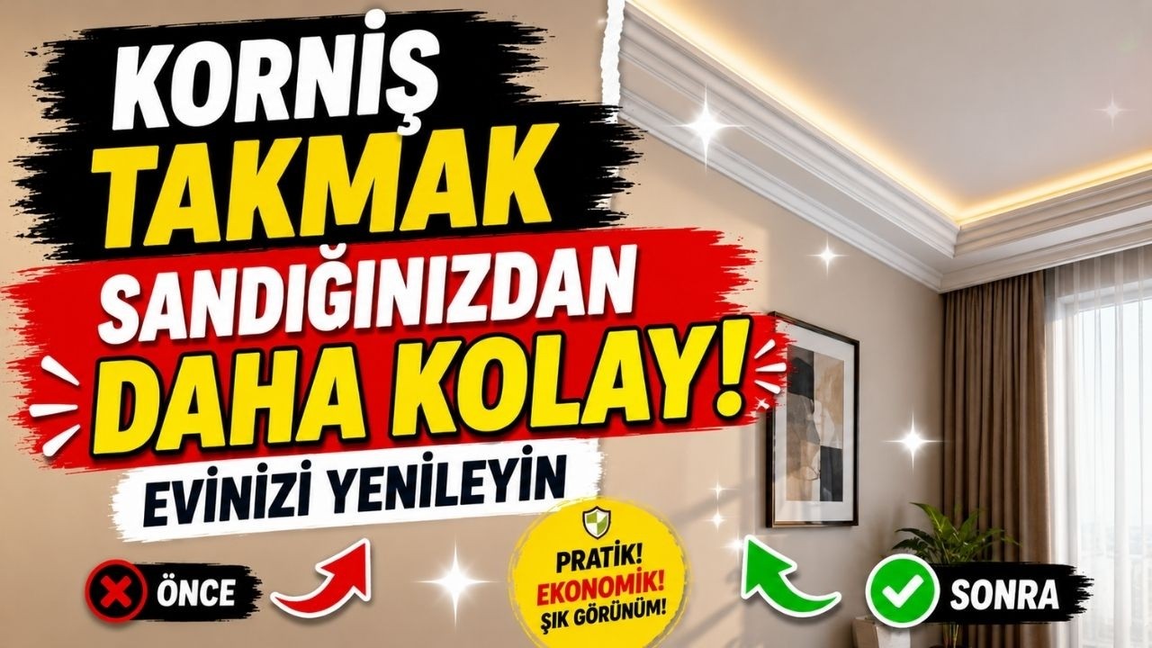 Korniş Takmak Sandığınızdan Daha Kolay! Evinizi Yenileyin 😱🔧